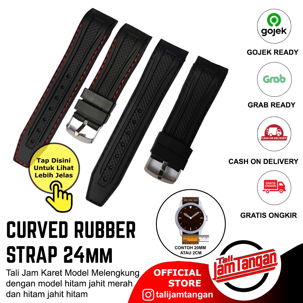 Jual Tali Jam Karet Melengkung Curved Rubber Strap Band Shopee Indonesia