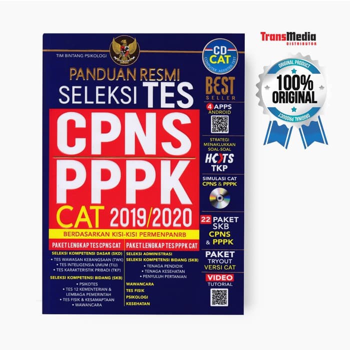 Jual Panduan Resmi Seleksi Tes CPNS PPPK CAT 2019 2020 Plus CD