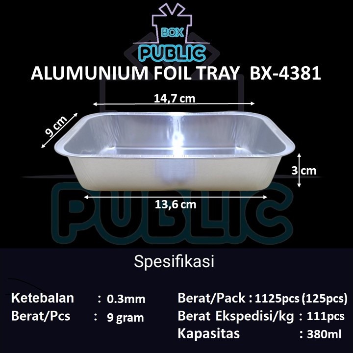 Jual 10 PCS WADAH ALUMINIUM FOIL TRAY BX 4381 ALUMUNIUM FOIL TRAY BX