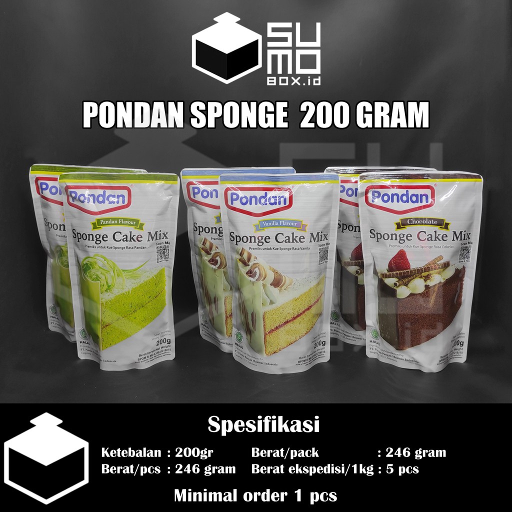 Jual Pondan Sponge Cake Mix Gram Cake Instan Gram Indonesia