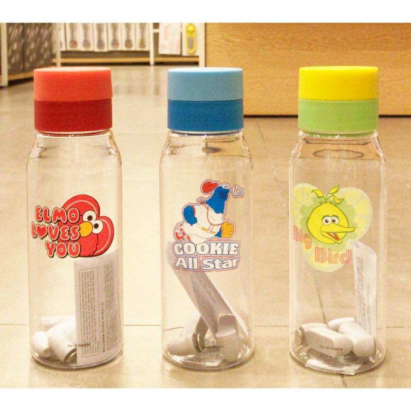 Jual MINISO Botol Minum Sesame Street Botol Kaca Miniso Botol Minum