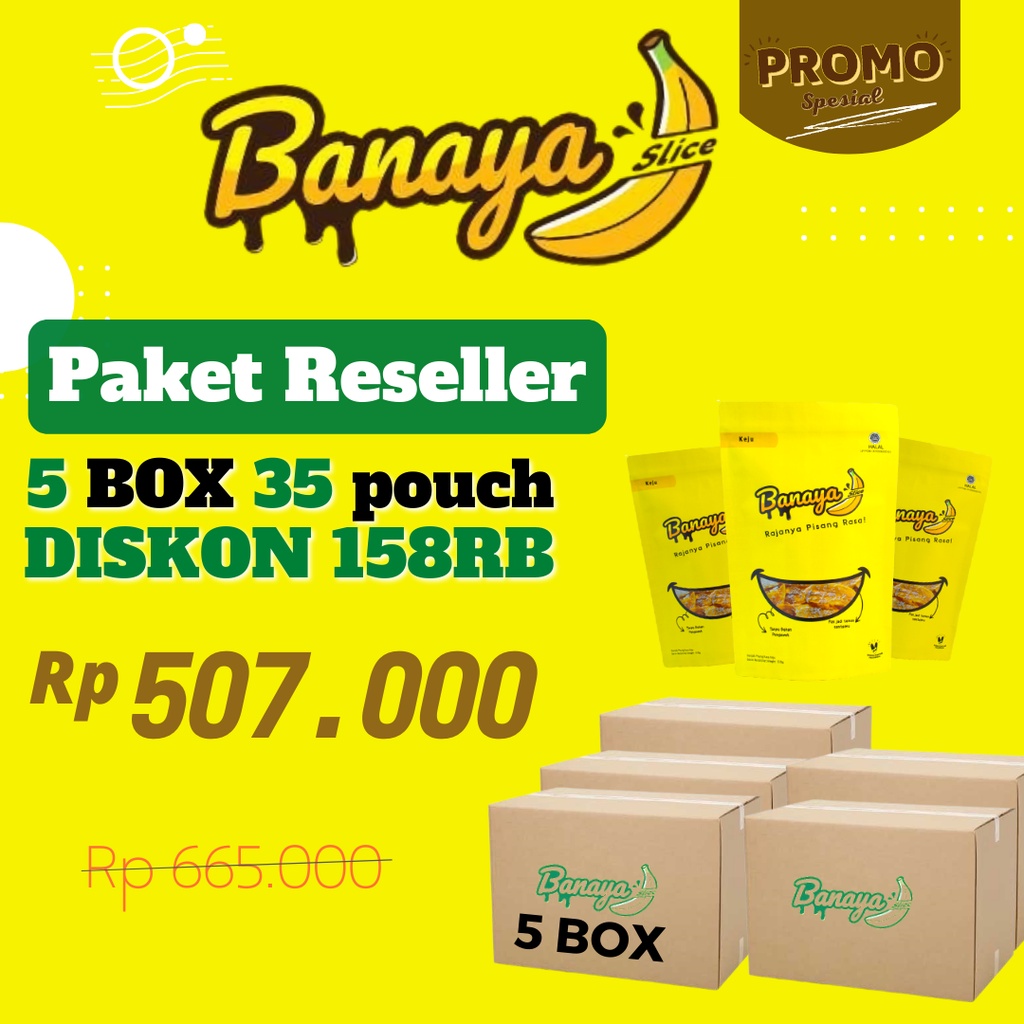 Jual Banaya Slice Keripik Pisang Berjuta Rasa Paket Reseller Snack