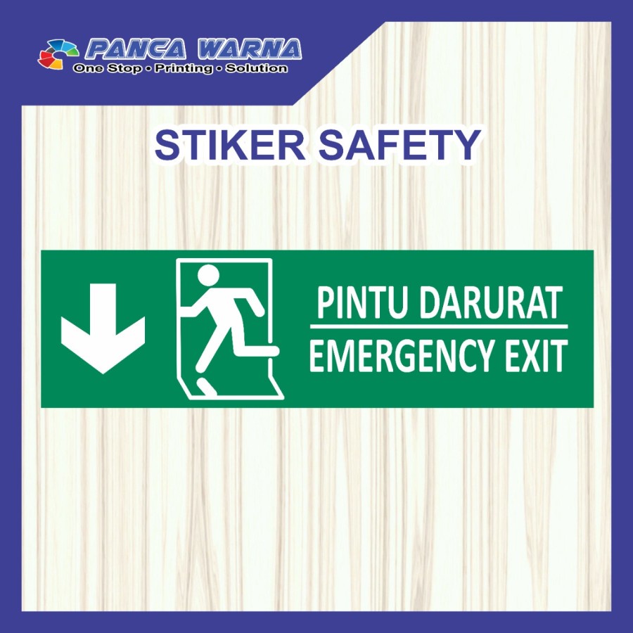 Jual Sticker Safety Sign Stiker Pintu Darurat Emergency Exit K3