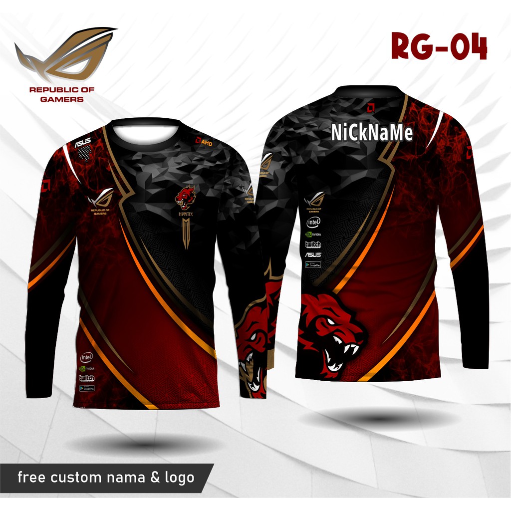 Jual Jersey Republic Of Gamers Baju Rog Kaos Game Lengan Panjang