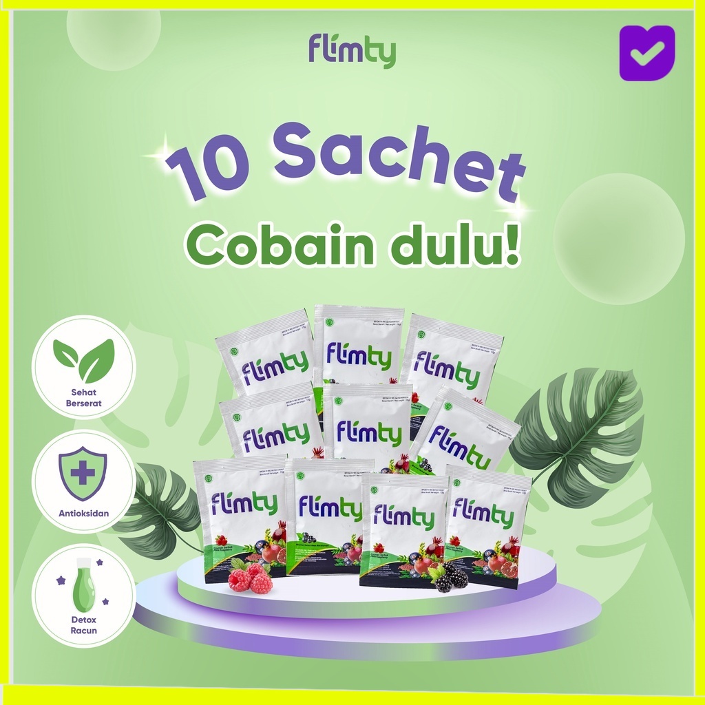 Jual Flimty Fiber 10 Sachet Cobain Dulu BPOM HALAL OFFICIAL ORIGINAL