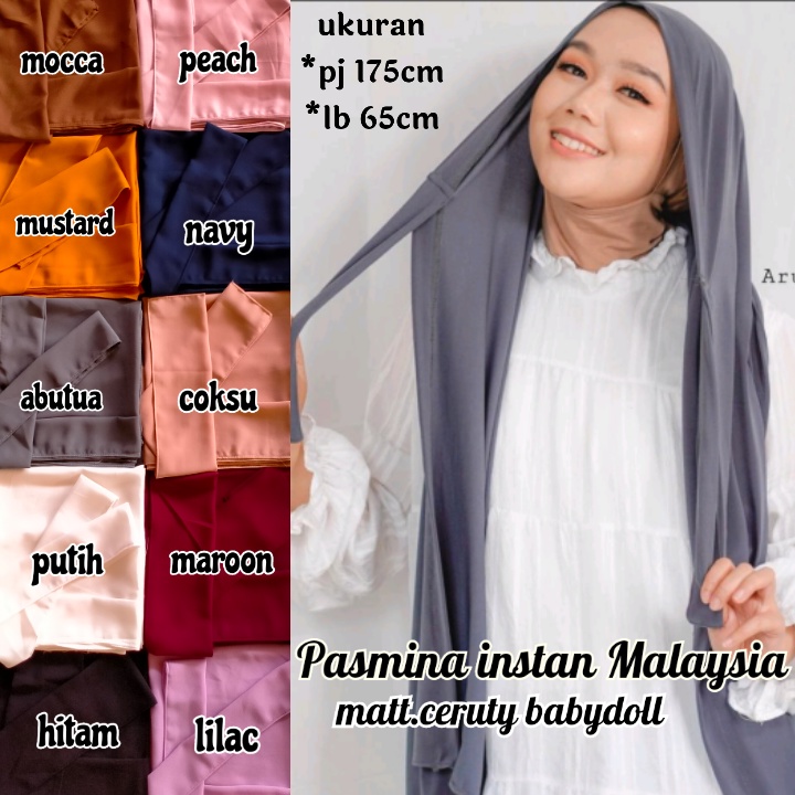 Jual Pasmina Malaysia Shawl Ceruty Babydoll Hijab Pasmina Malay Instant