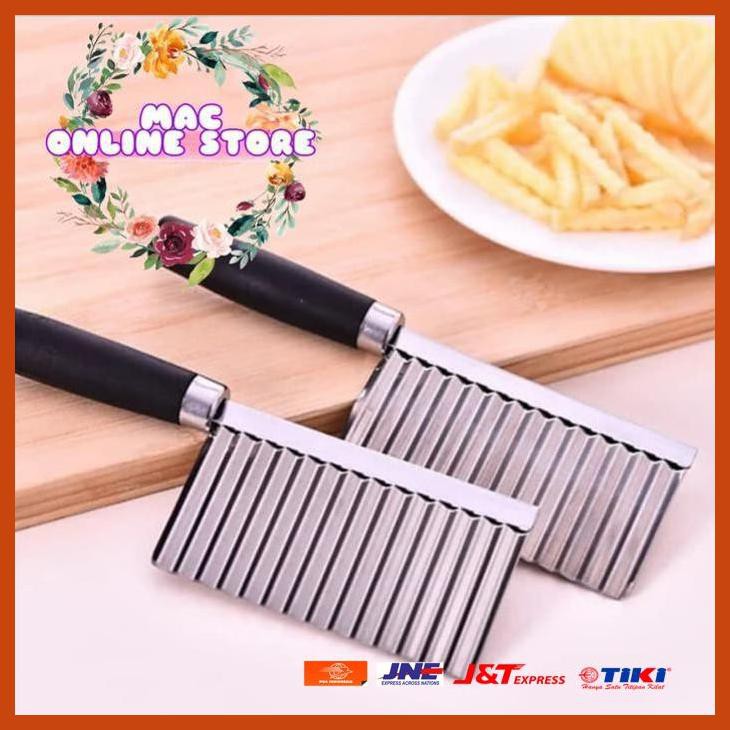 Jual PISAU GELOMBANG KENTANG WORTEL STAINLESS KNIFE WAVE GERIGI ACAR