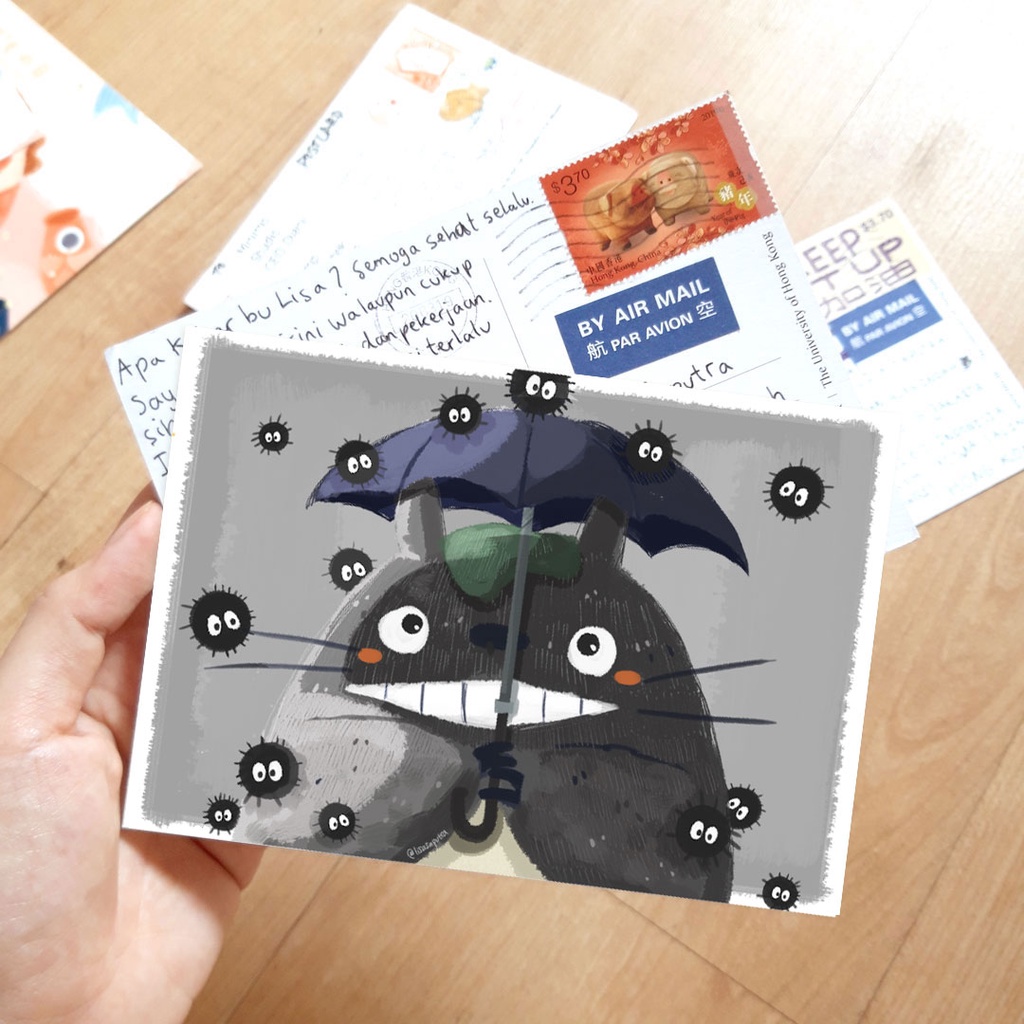 Jual Postcard Kartupos Kartu Ucapan Ghibli Tonari No Totoro Susuwatari