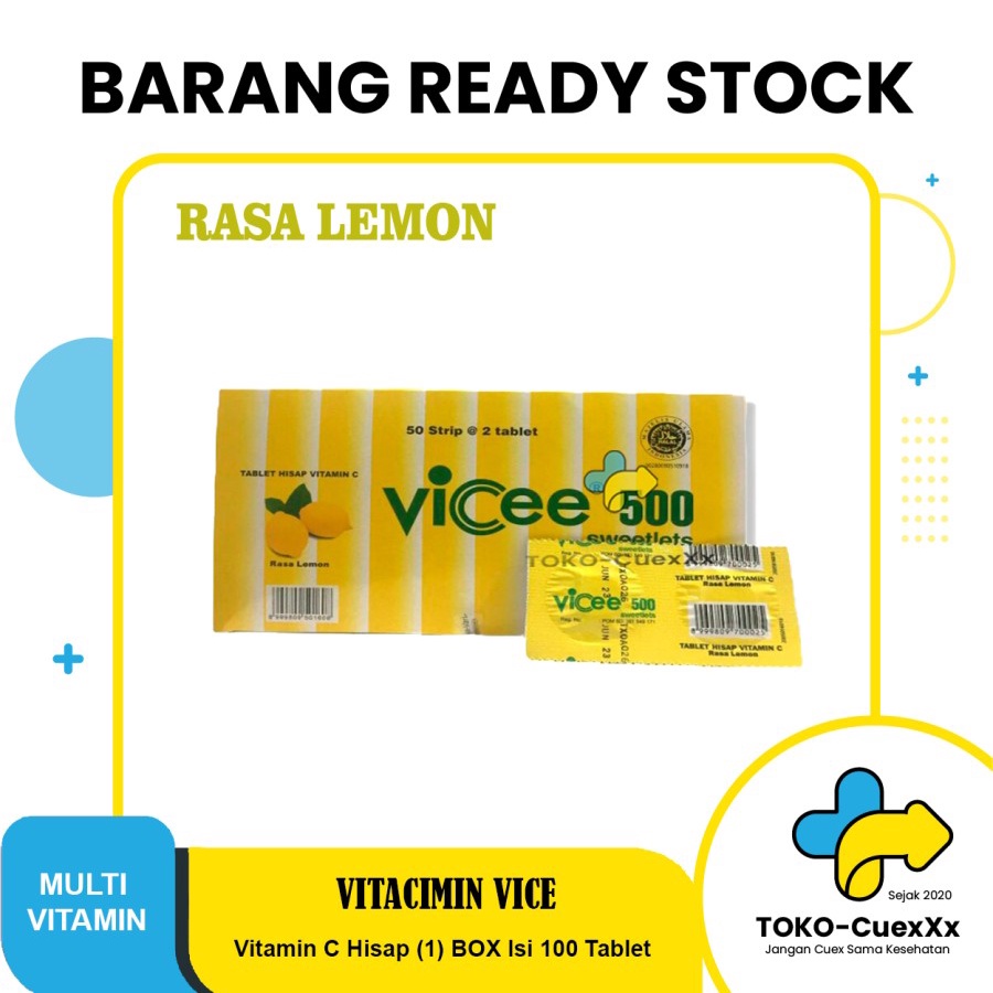 Jual Vicee Vitamin C Mg Rasa Lemon Box Isi Tablet Shopee