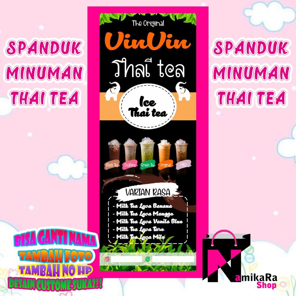 Jual Spanduk Banner Backdrop Minuman Thai Tea Viral Banner Thaitea Ukuran X Termurah