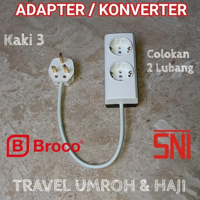 Jual BROCO Kaki 3 ADAPTER KONVERTER TRAVEL Arab Saudi UMROH Colokan