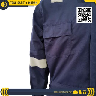 Jual Wearpack Terusan Safety Coverall Merk Imj Size Xxl Biru Dongker