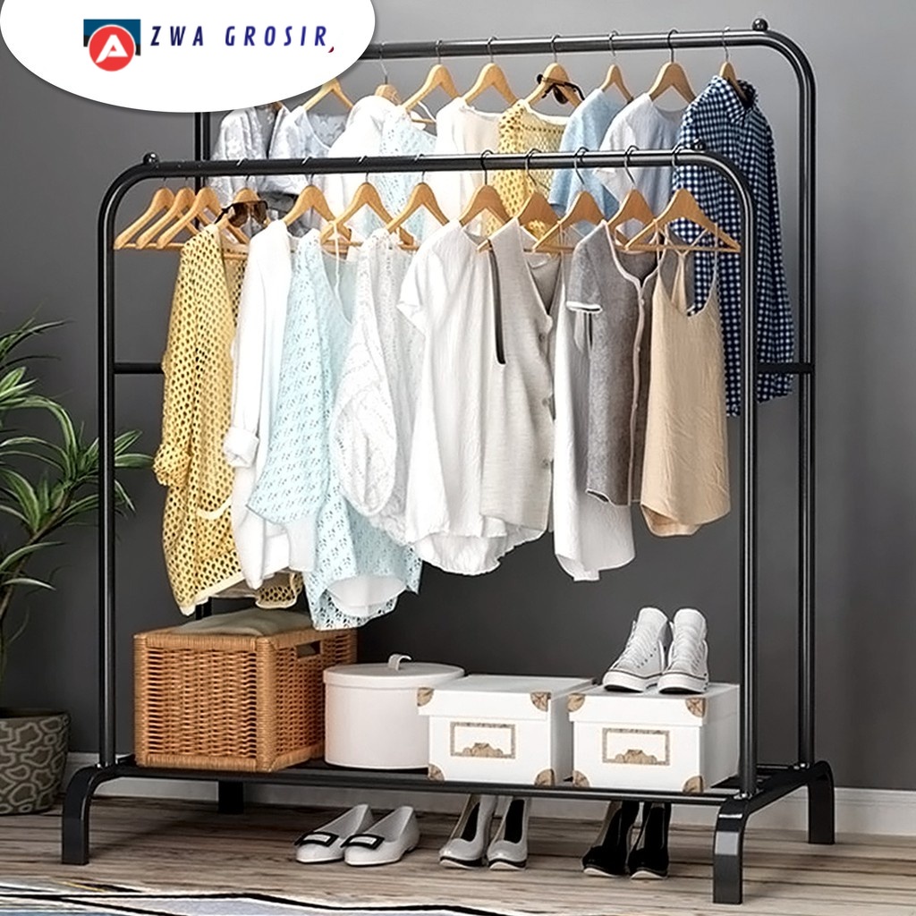 Jual Shenar Gantungan Baju Besi Kuat Big Stand Hanger White Shopee