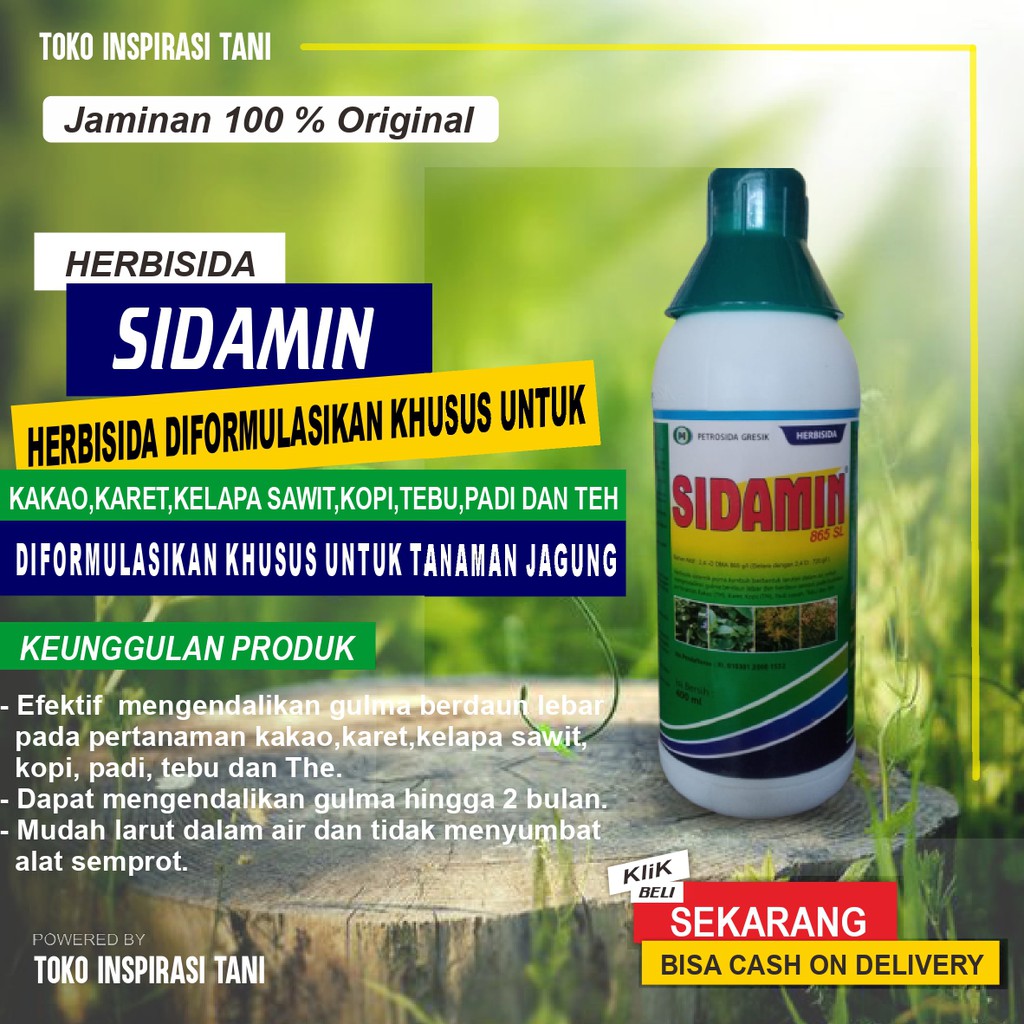 Jual Herbisida Sidamin 865SL Pembasmi Gulma Pengganggu Tanaman Sidamin