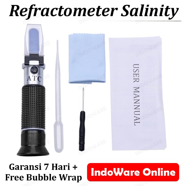 Refractometer Salinity Alat Ukur Kadar Garam Refraktometer ATC 0 100