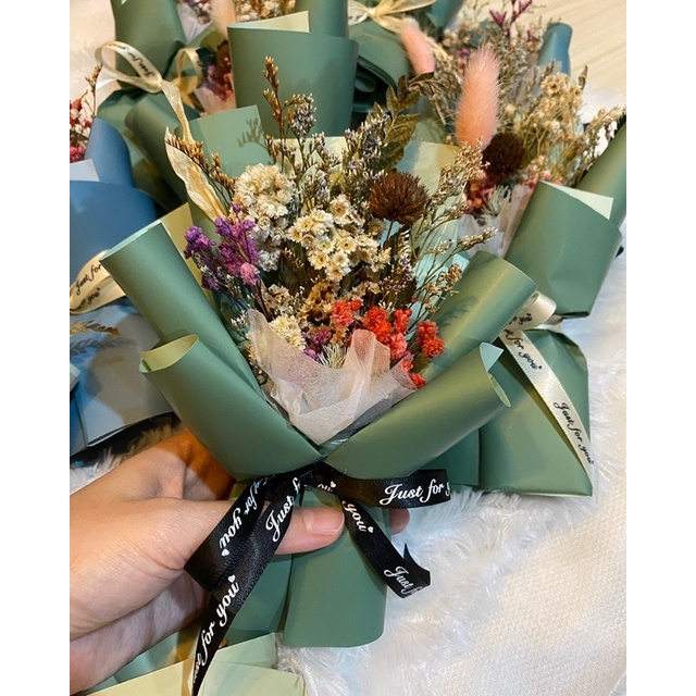 Jual Mini Buket Bunga Kering Mini Bouquet Dried Flower Buket Hadiah