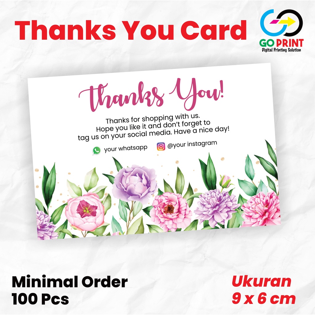 Jual Thank You Card Kartu Ucapan Terima Kasih Online Shop Shopee