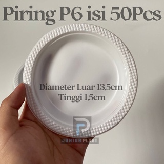 Jual Piring Plastik P6 UK Kecil Piring Plastik Sekali Pakai Isi 50pcs