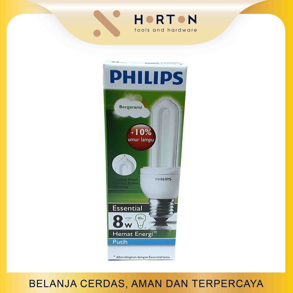 Jual Lampu Bohlam Philips Essential 8 Watt Shopee Indonesia