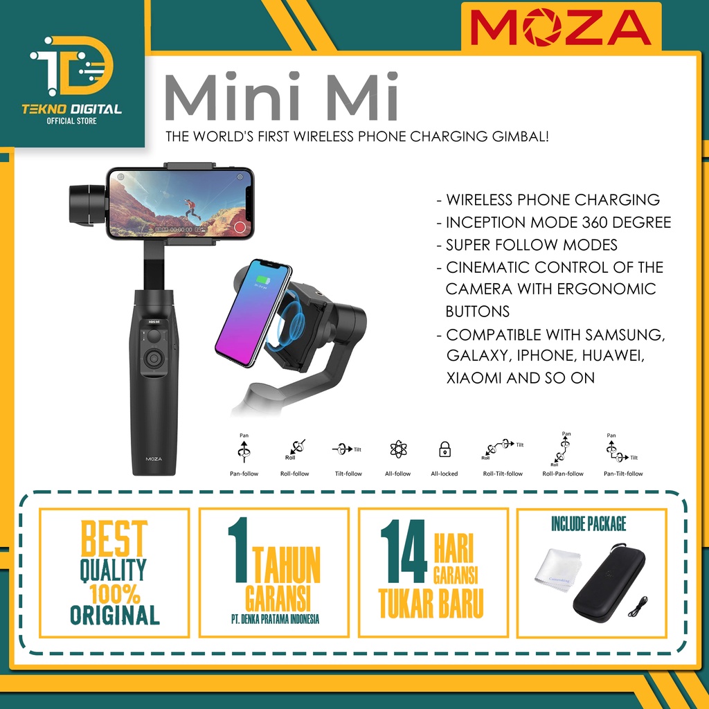 Jual Moza Mini Mi Axis Gimbal Stabilizer For Smartphone Shopee