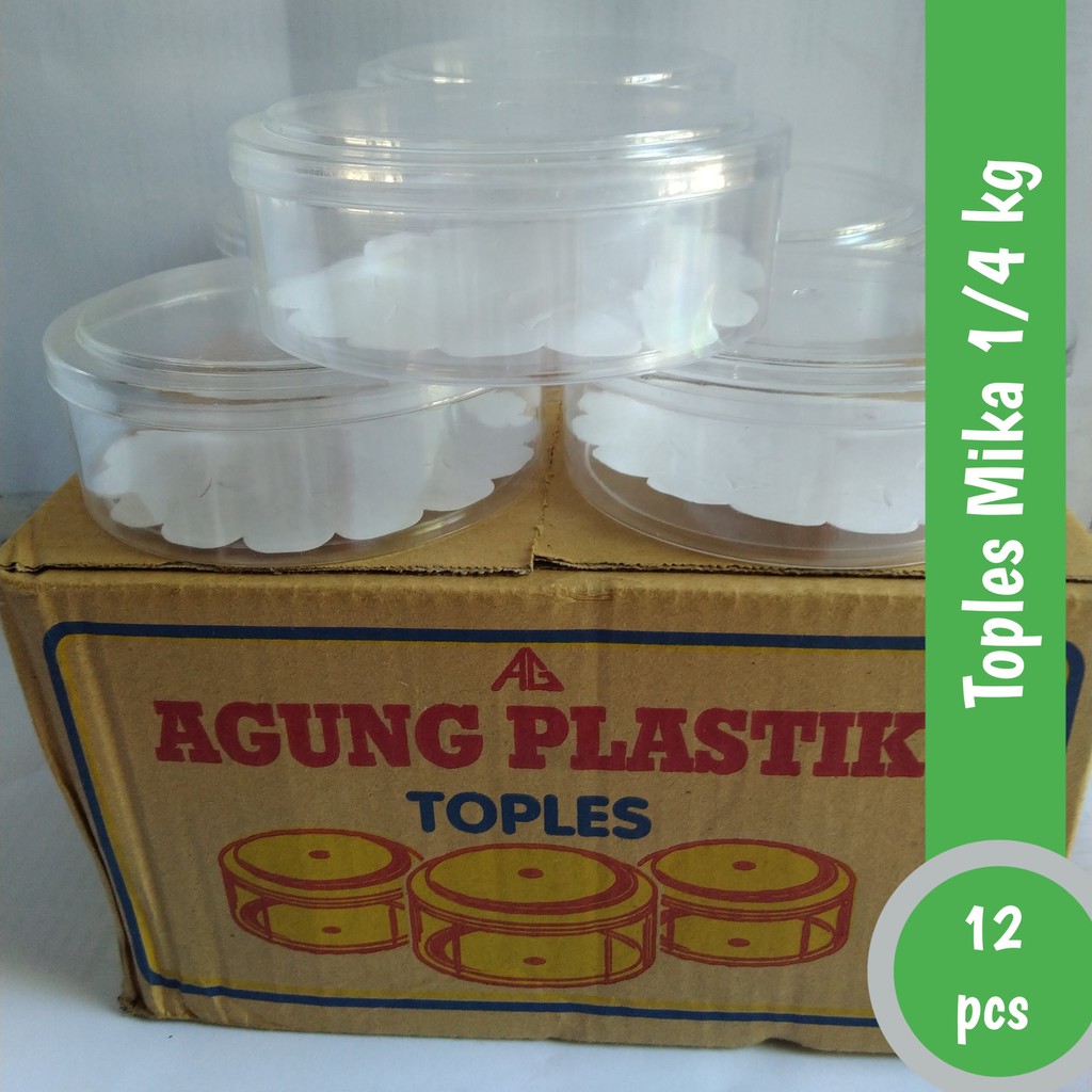 Jual Toples Mika Agung Plastik 1 4 Kg Isi 1 Lusin Toples Kue Kering