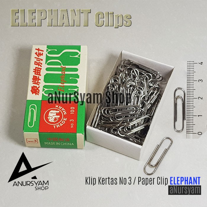 Jual Klip Kertas No 3 ELEPHANT Paper Clips No 3 Shopee Indonesia