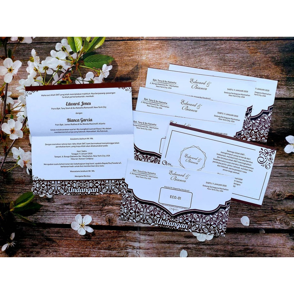 Jual Undangan Pernikahan Murah Unik Elegan Nikah Kertas Eco 01