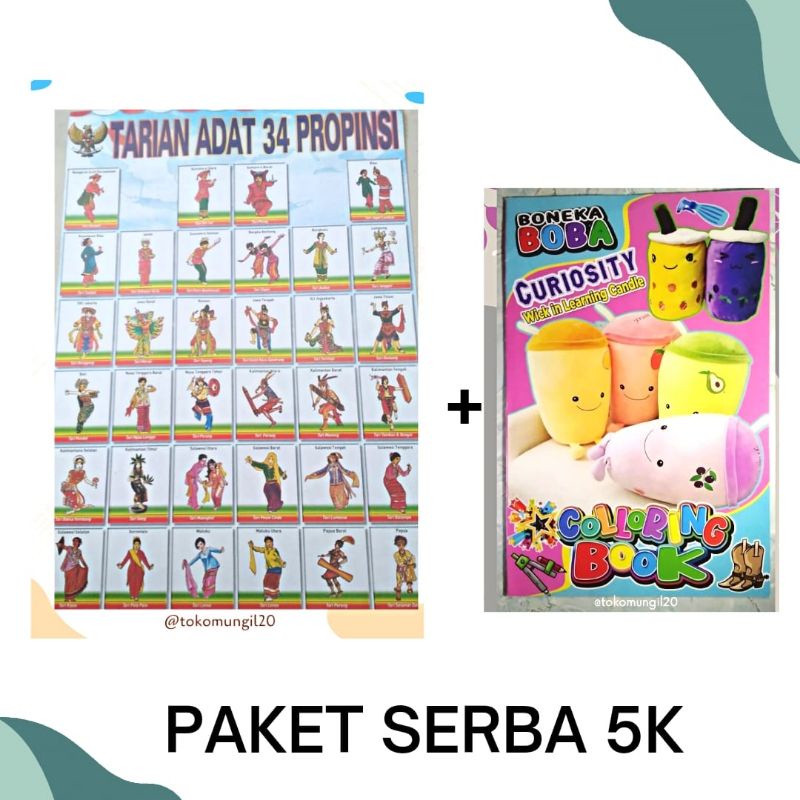 Jual Paket K Poster Tarian Adat Provinsi Coloring Book