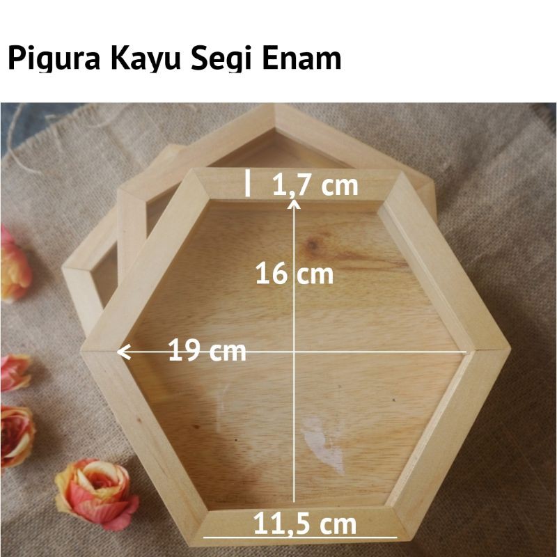 Jual Pigura Kayu Scrap Frame Pigura Segi Enam Pigura D Segi Enam