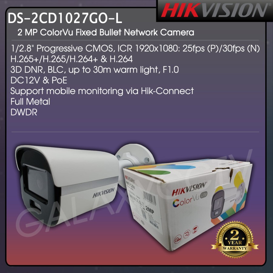 Jual Ip Camera Hikvision Colorvu Poe Mp Ds Cd Go L Indonesia