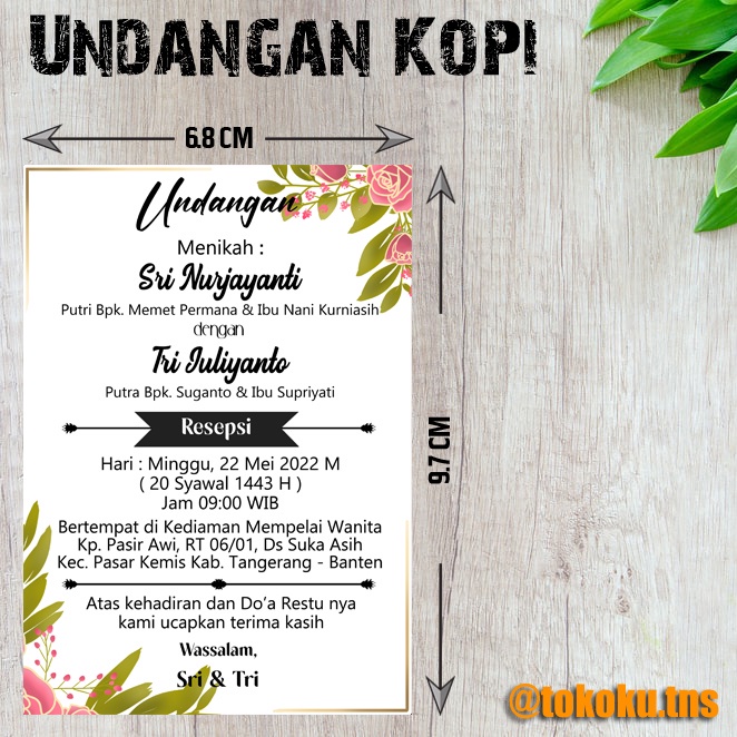 Jual UNDANGAN MINI UNDANGAN KOPI UNDANGAN PERNIKAHAN UNDANGAN KHITAN