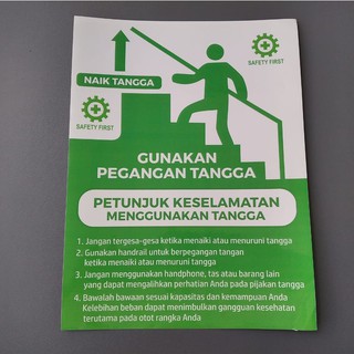 Jual Sticker Gunakan Pegangan Tangga Sticker Keselamatan Menggunakan