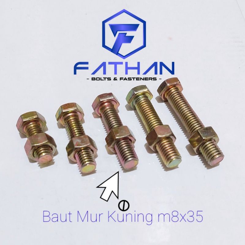 Jual Baut Mur Kuning X Baut Kuning M Panjang Cm Kunci