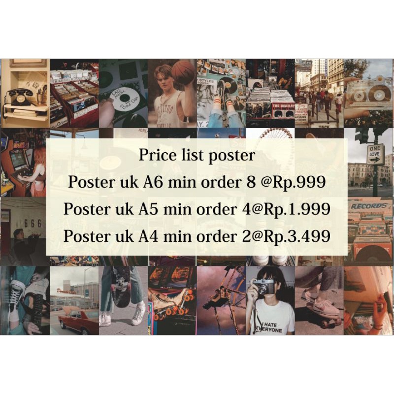 Jual POSTER AESTHETIC DEKOR ROOM A4 KEDIRI Shopee Indonesia