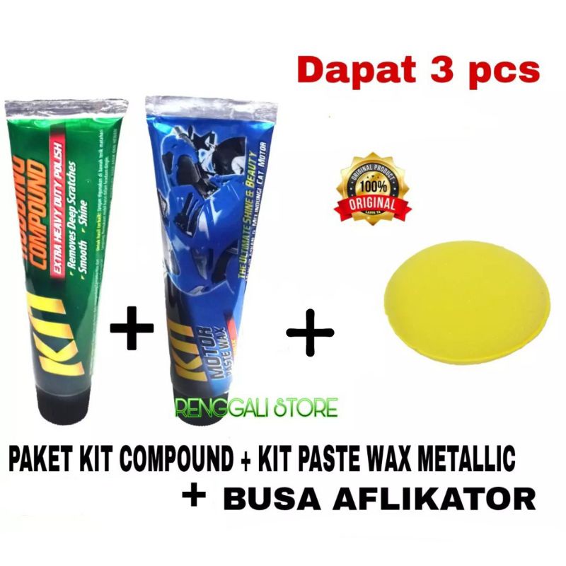 Jual Paket Kit Rubbing Compound 60 Gr Kit Paste Wax Metallic 60 Gr