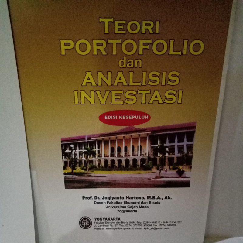 Jual Teori Portofolio Dan Analisis Investasi Edisi 10 Jogiyanto