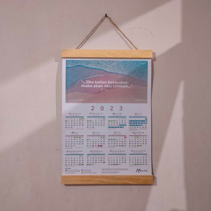 Jual Kalender Dakwah Dinding Jika Kalian Bersyukur Aesthetic