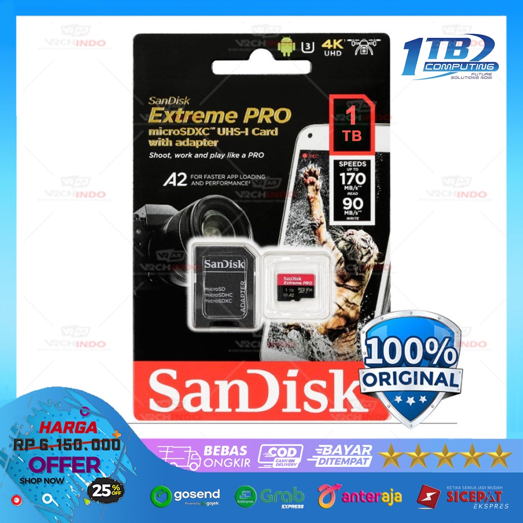 Jual MicroSD 1TB Sandisk Extreme Pro A2 ORIGINAL Memory Card 170