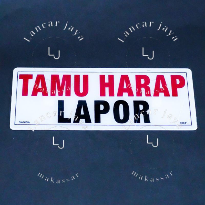 Jual Papan Tanda Sign Board Acrylic Tamu Harap Lapor Shopee