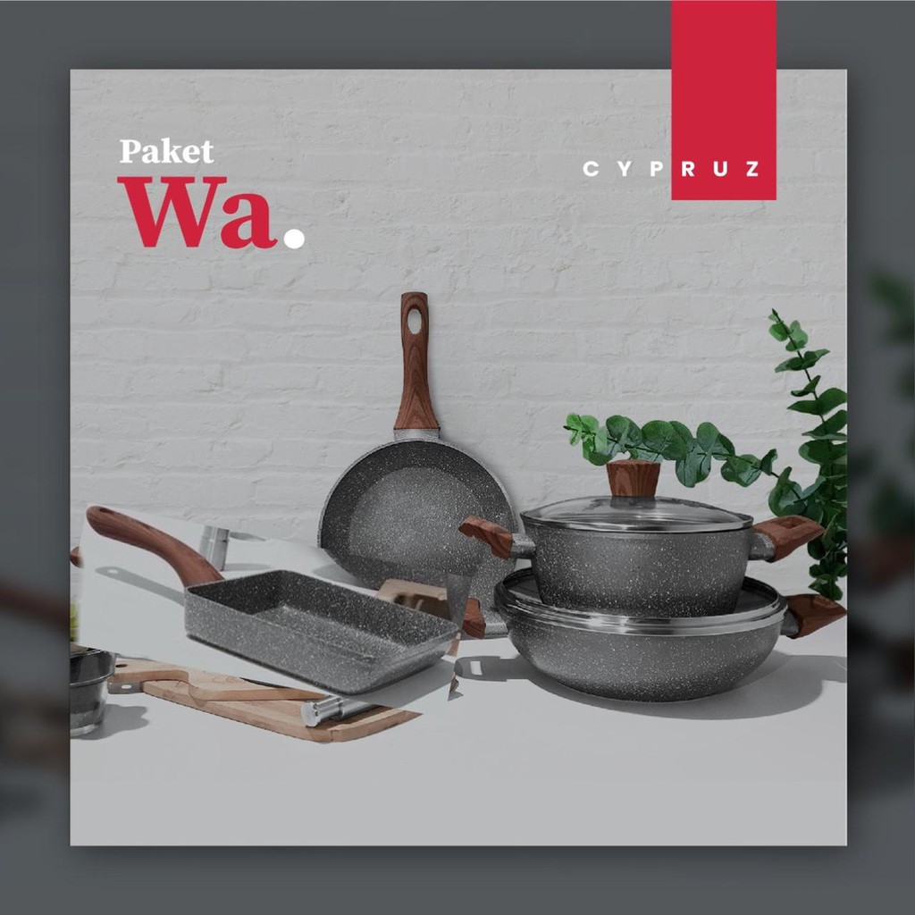 Jual Cypruz Paket Marble 2 Cookware Set Panci Kuali Wajan Induksi