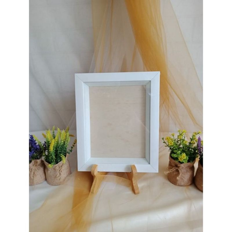 Jual Bingkai Frame D R Bingkai Mahar Gift Kado Fiber Putih Frame R