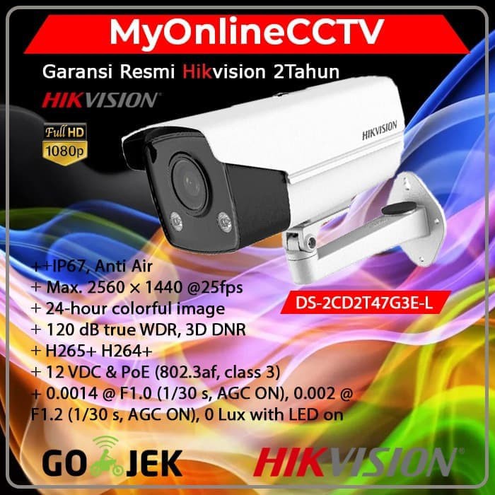 Jual Ds Cd T G E L Hikvision Ip Camera Cctv Outdoor Mp Colorvu Slote