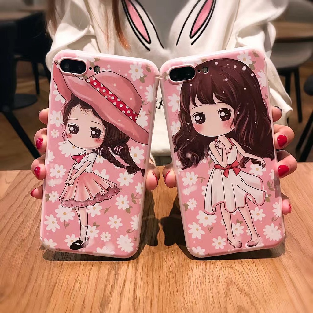 Jual 1 HARI JADI Custom Case HP Cute Flower Girl Pink HAMPIR