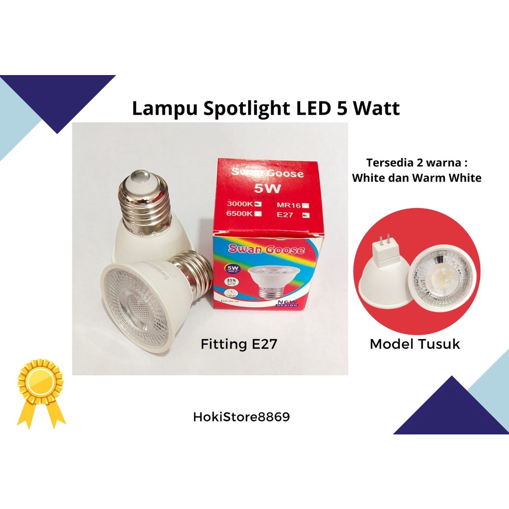 Jual Lampu Sorot LED Halogen 5 Watt Fitting E27 Shopee Indonesia