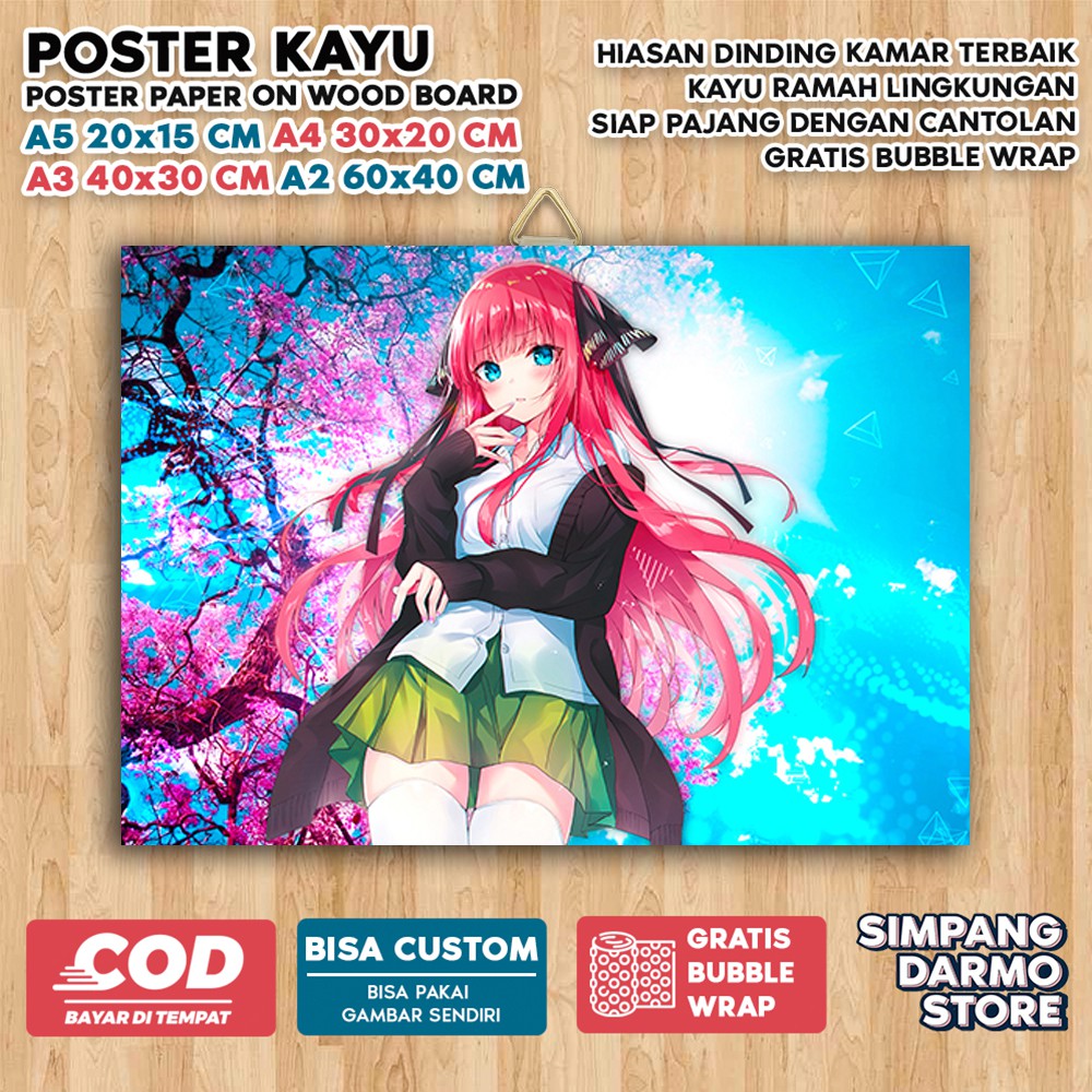 Jual Poster Kayu Gotoubun No Hanayome Aestehic Tema Anime Go Toubun