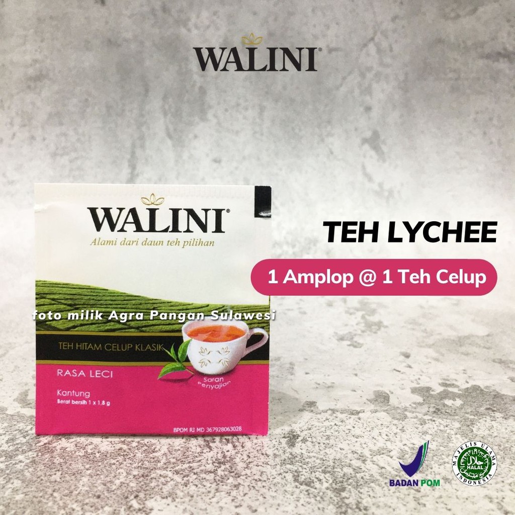 Jual Teh Hitam Lychee Walini Amplop Teh Celup Rasa Leci Black Tea