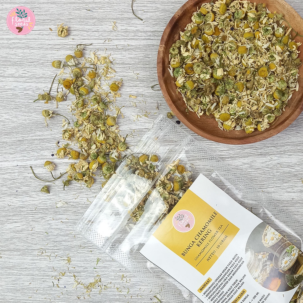 Jual Teh Bunga Chamomile Kering PREMIUM Netto 35gr Floral Seeds BISA