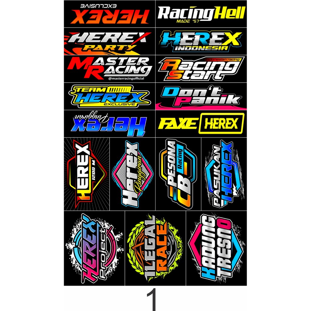 Jual Stiker Sticker Racing Kata Kata Logo Vinyl Print Viral Herex