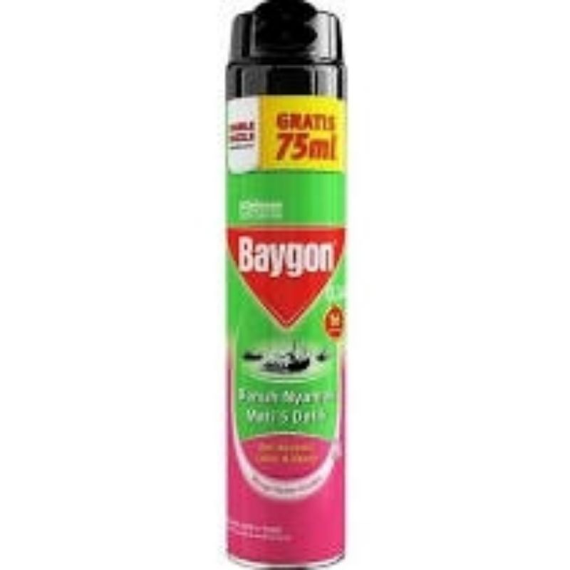 Jual Baygon Spray Aerosol Double Nozzle Flower Garden 600ml 75ml