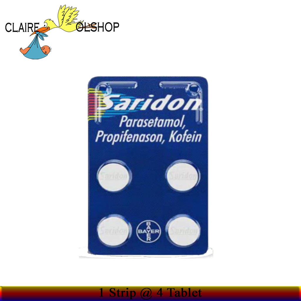 Jual SARIDON OBAT DEMAM SAKIT KEPALA 1 STRIP 4 TABLET Shopee